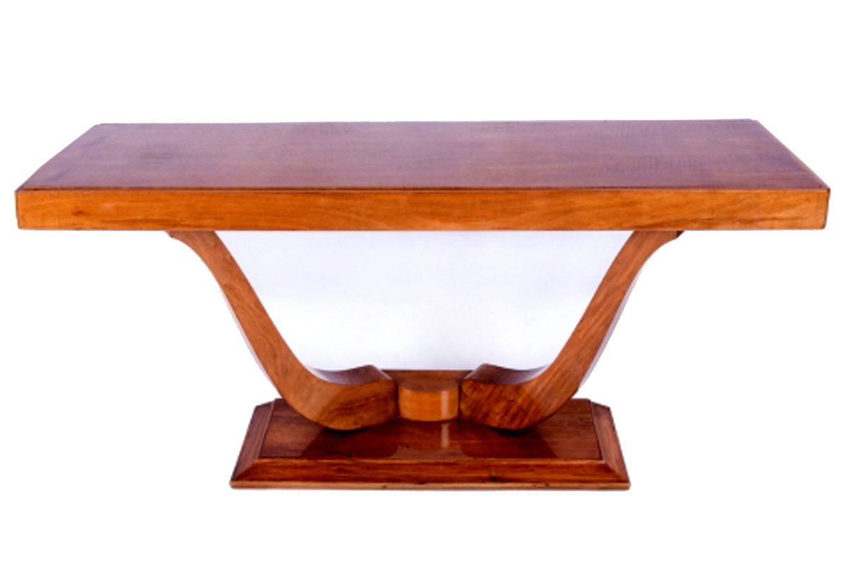 An Elegant French Art Deco U Base Console Table Modernism